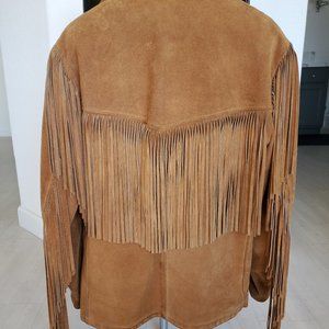 Schott NYC Suede Fringed Jacket. Size 42. Saddle color.